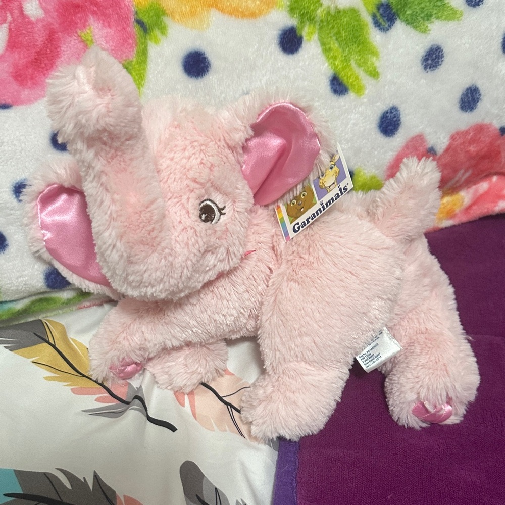 NWT Garanimals Pink Plush Elephant with Satin Ears